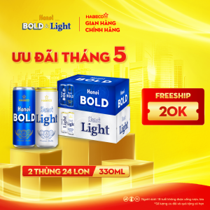 Combo 2 thùng Bia Hà Nội Bold&Light - Thùng 24 lon 330ml