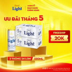 Combo 2 thùng Bia Hanoi Light – Thùng 24 lon 330ml