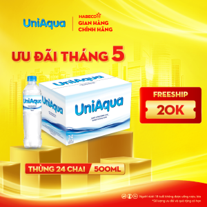 Nước uống đóng chai Uniaqua - Thùng 24 chai 500ml