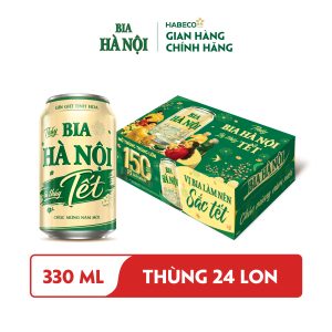 Bia Hà Nội Nhãn Xanh - Thùng 24 lon 330ml - Phiên bản Tết 2027