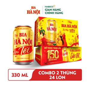 Combo 2 Thùng Bia Hà Nội - Thùng 24 lon 330ml - Phiên bản Tết 2027