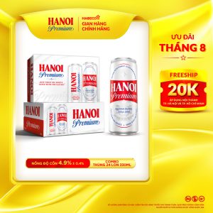 COMBO 2 Thùng 24 lon Bia Hanoi Premium – HABECO (330ml/lon)