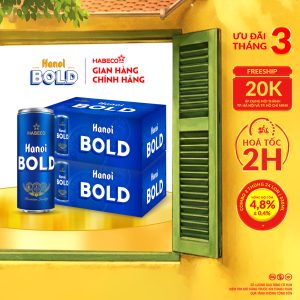 Combo 2 thùng Bia Hanoi BOLD – Thùng 24 lon 330ml