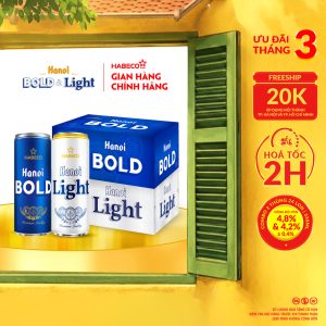 Combo 2 thùng Bia Hà Nội Bold&Light - Thùng 24 lon 330ml