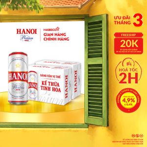 COMBO 2 Thùng 24 lon Bia Hanoi Premium – HABECO (330ml/lon)