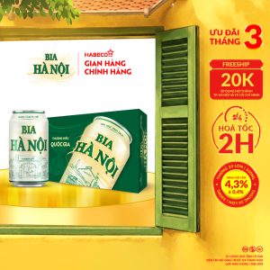 Bia Hà Nội Nhãn Xanh - Thùng 24 lon 330ml