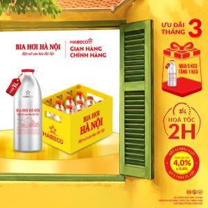 [GIAO KHU VỰC TP.HCM] Bia Hơi Hà Nội Keg 1L - Két 12 keg 1 lít/keg.
