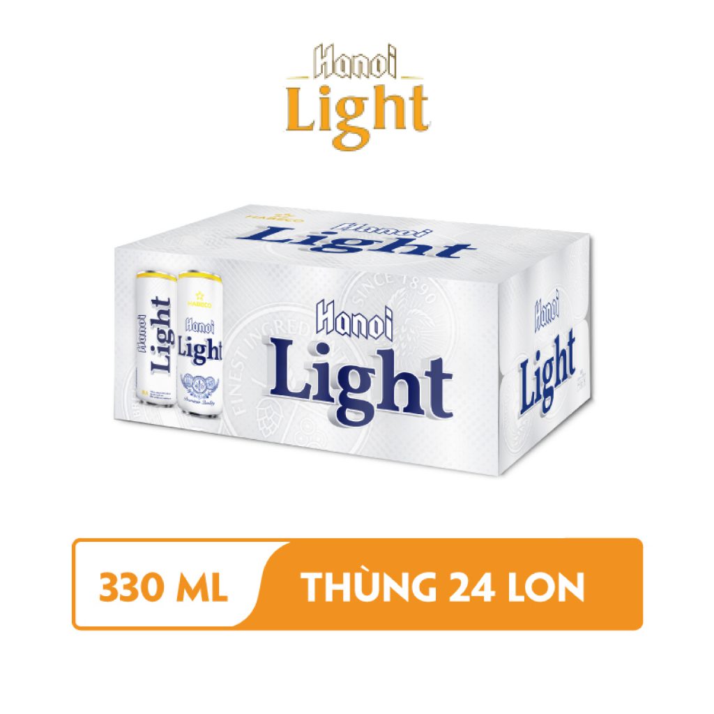 Bia Hanoi Light – Thùng 24 lon 330ml - Habeco