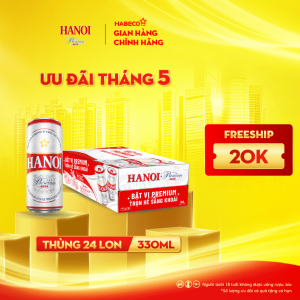 Bia Hanoi Premium - Thùng 24 lon 330ml - Phiên bản hè 2025