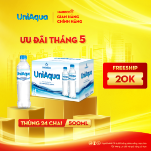 Nước uống đóng chai Uniaqua - Thùng 24 chai 500ml