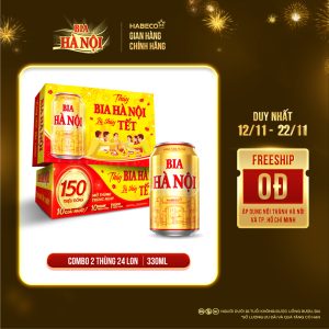 Combo 2 Thùng Bia Hà Nội - Thùng 24 lon 330ml - Phiên bản Tết 2026
