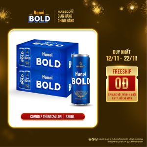 Combo 2 thùng Bia Hanoi BOLD – Thùng 24 lon 330ml