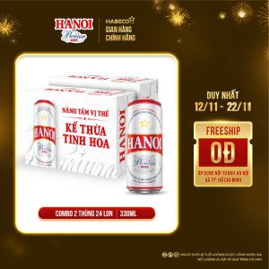 COMBO 2 Thùng 24 lon Bia Hanoi Premium – HABECO (330ml/lon)