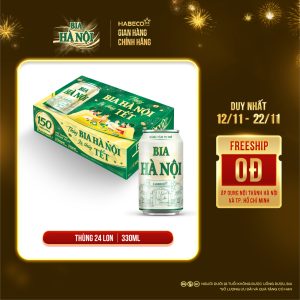 Bia Hà Nội Nhãn Xanh - Thùng 24 lon 330ml - Phiên bản Tết 2026