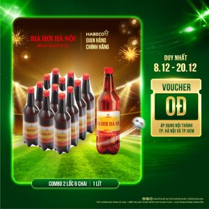 COMBO 2 LỐC 6 CHAI BIA HƠI HÀ NỘI - HABECO (1 lít/ chai)