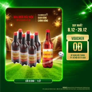 [GIAO KHU VỰC HÀ NỘI] LỐC 6 CHAI BIA HƠI HÀ NỘI - HABECO (1 lít/ chai)