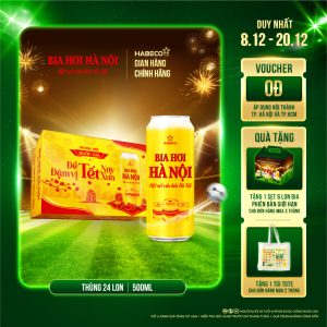 Bia Hơi Hà Nội - Thùng 24 lon 500ml - Phiên bản Tết 2026