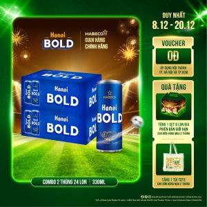 Combo 2 thùng Bia Hanoi BOLD – Thùng 24 lon 330ml