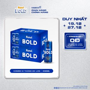 Combo 2 thùng Bia Hanoi BOLD – Thùng 24 lon 330ml