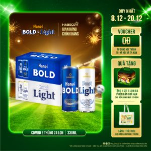 Combo 2 thùng Bia Hà Nội Bold&Light - Thùng 24 lon 330ml