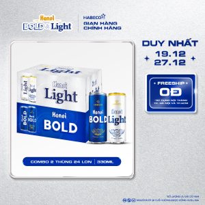 Combo 2 thùng Bia Hà Nội Bold&Light - Thùng 24 lon 330ml