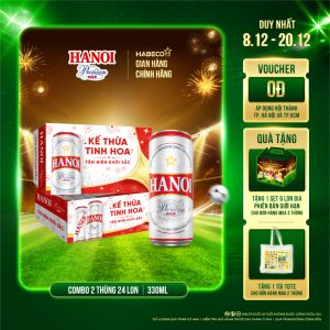 Combo 2 thùng Bia Hanoi Premium - Thùng 24 lon 330ml - Phiên bản Tết 2026