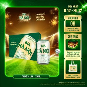 Bia Hà Nội Nhãn Xanh - Thùng 24 lon 330ml