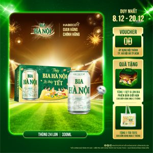 Bia Hà Nội Nhãn Xanh - Thùng 24 lon 330ml - Phiên bản Tết 2026