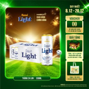 Bia Hanoi Light – Thùng 24 lon 330ml