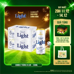 Combo 2 thùng Bia Hanoi Light – Thùng 24 lon 330ml
