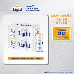 Combo 2 thùng Bia Hanoi Light – Thùng 24 lon 330ml