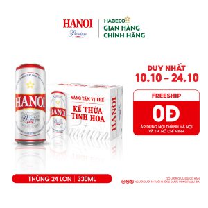 Bia Hanoi Premium - Thùng 24 lon 330ml