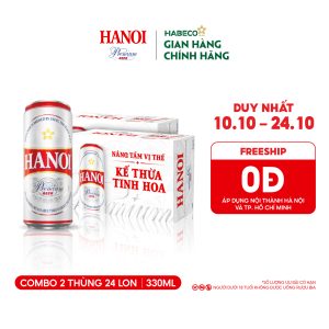 COMBO 2 Thùng 24 lon Bia Hanoi Premium – HABECO (330ml/lon)