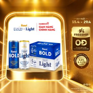 Combo 2 thùng Bia Hà Nội Bold&Light - Thùng 24 lon 330ml