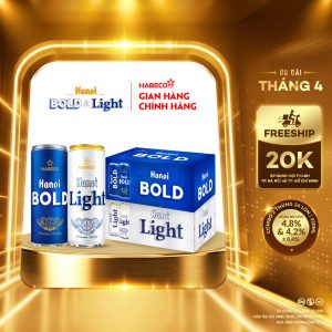 Combo 2 thùng Bia Hà Nội Bold&Light - Thùng 24 lon 330ml