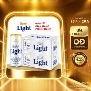 Combo 2 thùng Bia Hanoi Light – Thùng 24 lon 330ml