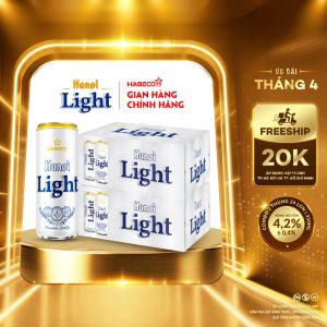 Combo 2 thùng Bia Hanoi Light – Thùng 24 lon 330ml