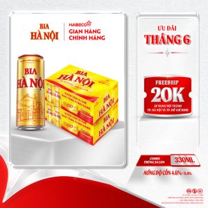 Combo 2 Thùng Bia Hà Nội - Thùng 24 lon 330ml - Phiên bản lon cao