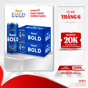 Combo 2 thùng Bia Hanoi BOLD – Thùng 24 lon 330ml