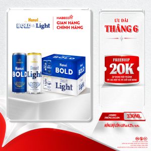 Combo 2 thùng Bia Hà Nội Bold&Light - Thùng 24 lon 330ml