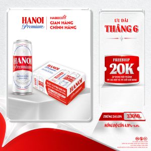 Bia Hanoi Premium - Thùng 24 lon 330ml