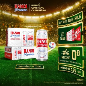 COMBO 2 Thùng 24 lon Bia Hanoi Premium – HABECO (330ml/lon)
