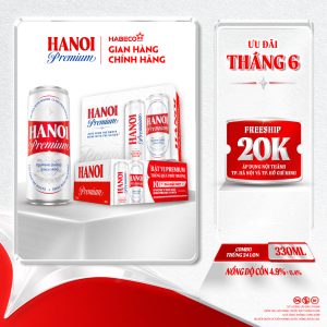 COMBO 2 Thùng 24 lon Bia Hanoi Premium – HABECO (330ml/lon)