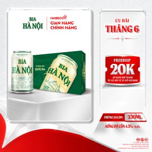 Bia Hà Nội Nhãn Xanh - Thùng 24 lon 330ml