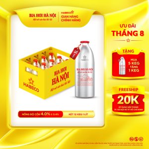 [GIAO KHU VỰC TP.HCM] Bia Hơi Hà Nội Keg 1L - Két 12 keg 1 lít/keg.