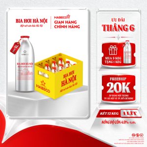 [GIAO KHU VỰC TP.HCM] Bia Hơi Hà Nội Keg 1L - Két 12 keg 1 lít/keg.