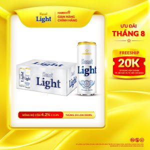 Bia Hanoi Light – Thùng 24 lon 330ml
