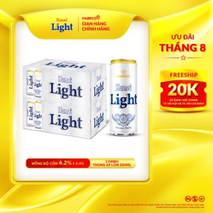 Combo 2 thùng Bia Hanoi Light – Thùng 24 lon 330ml