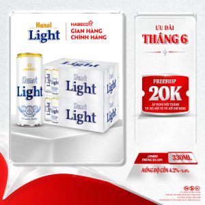 Combo 2 thùng Bia Hanoi Light – Thùng 24 lon 330ml