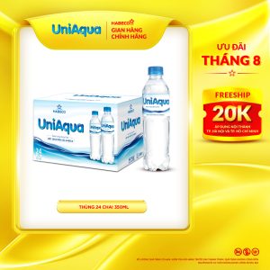 Nước uống đóng chai Uniaqua – Thùng 24 chai 350ML